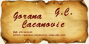 Gorana Cacanović vizit kartica
